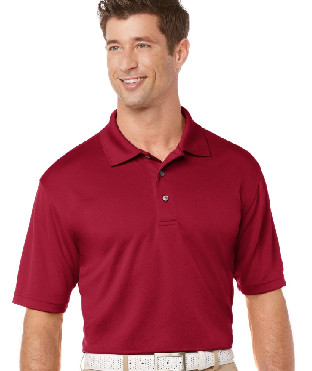 PGA Tour Men's Airflux Solid Golf Polo Shirt Red Size XX-Large