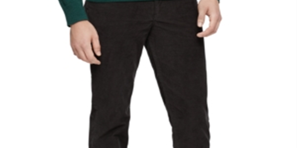 Calvin Klein Men's Slim Fit Stretch Corduroy Pants Black Size 30X32
