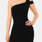 Betsy & Adam Women's Solid Gown One Shoulder Dress Black Size 12