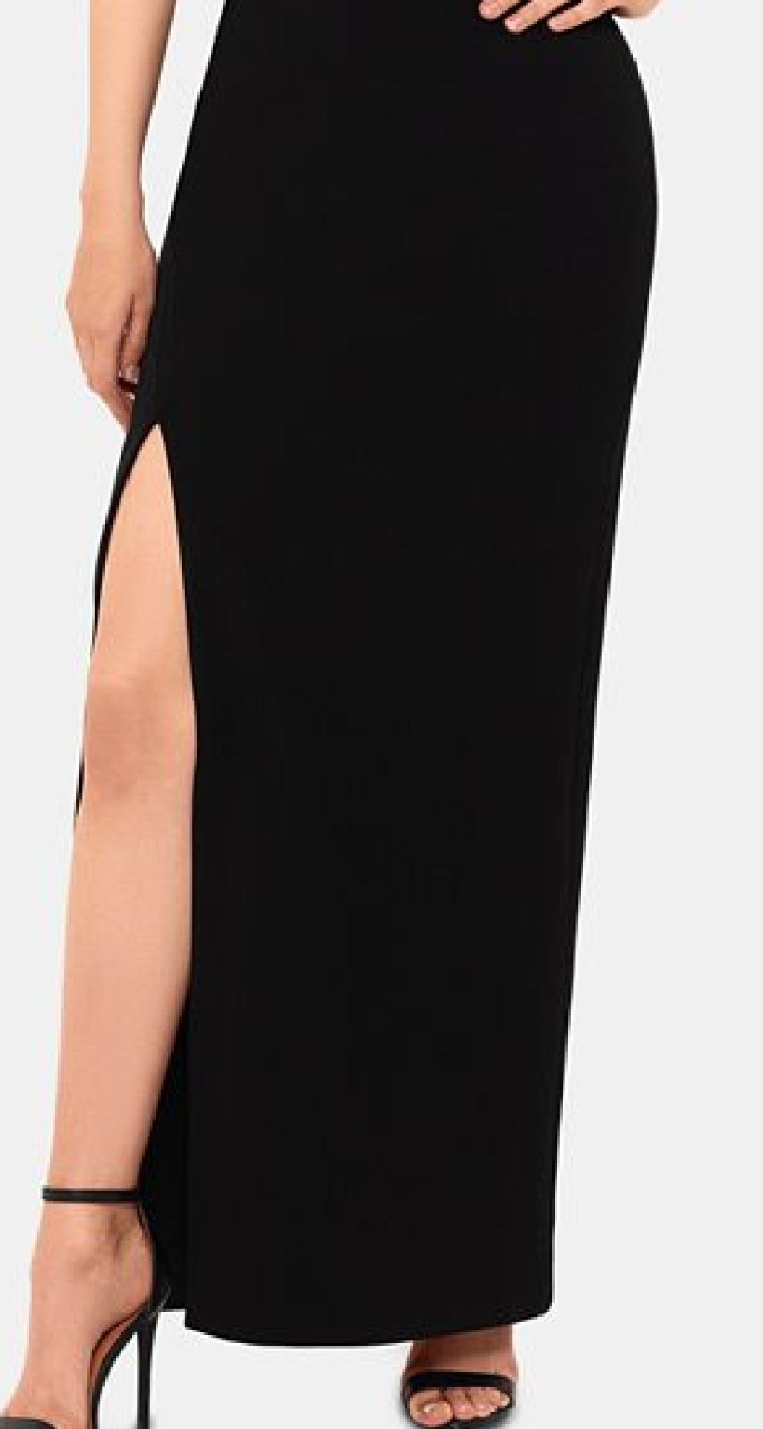 Betsy & Adam Women's Solid Gown One Shoulder Dress Black Size 12