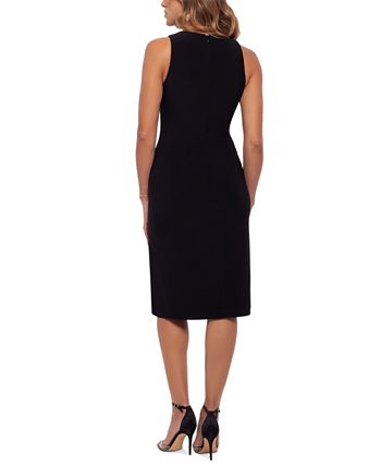 Betsy & Adam Women's Waterfall Ruffled Embellished Dress Black Size 10