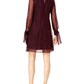 Taylor Women's Velvet Dot Shift Dress Red Size 14