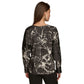 Donna Karan New York Womens Printed V Neck Blouse Black