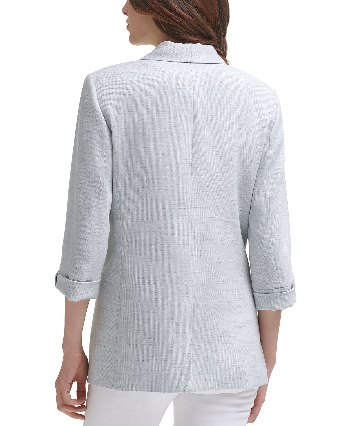 DKNY Women's Shawl Collar 3/4 Sleeve Blazer Blue Size 6Petite