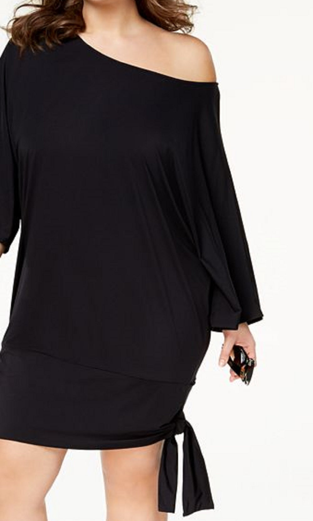 Michael Kors Women's Side Tie Cover Up Dress Swimsuit Black Size 2X