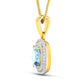 1.35 Carat Genuine Aquamarine and White Diamond 14K Yellow Gold Pendant
