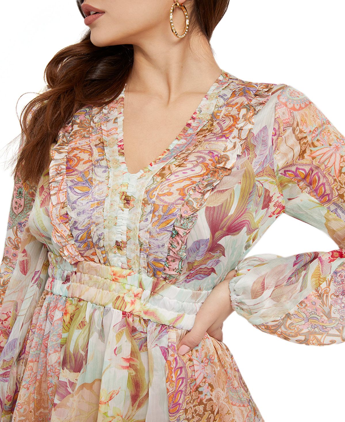 GUESS Women's Primrose Dress Yellow Size X-Large