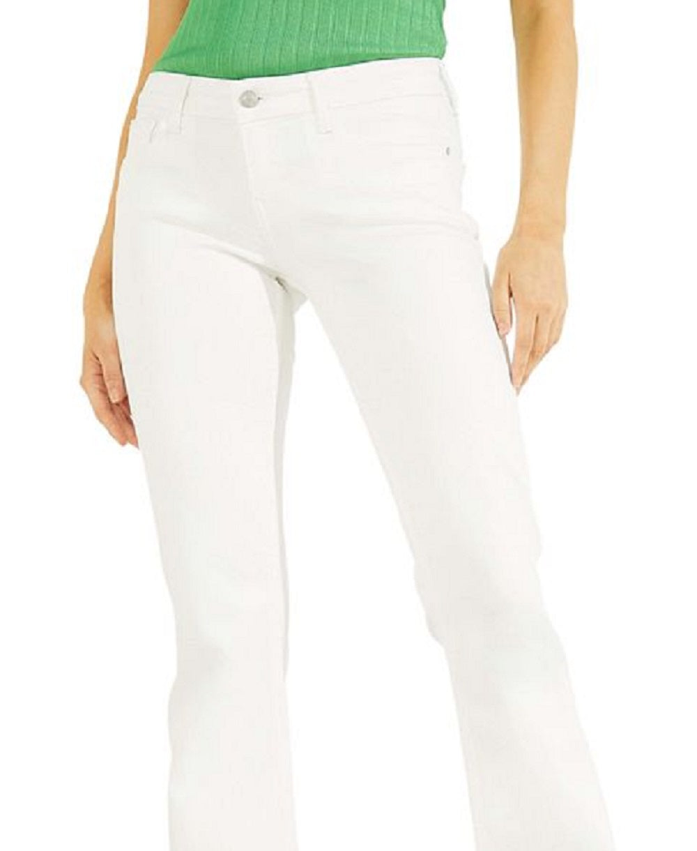 GUESS Women's Ryder Low Rise Flare Jeans White Size Large