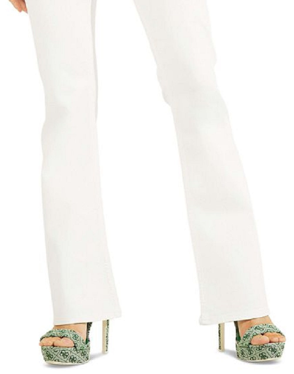 GUESS Women's Ryder Low Rise Flare Jeans White Size Large