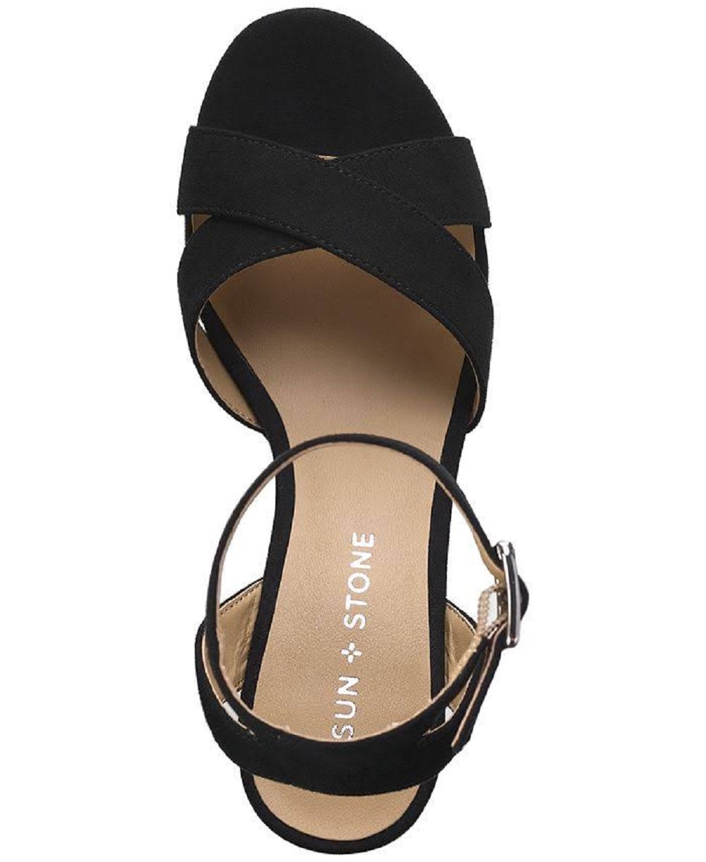 Sun + Stone Women's Lillah Dress Sandals Black Size 8.5 M