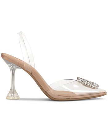INC International Concepts Women's Scienna Vinyl Slingback Pumps White Size 8.5 M