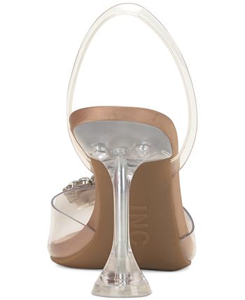 INC International Concepts Women's Scienna Vinyl Slingback Pumps White Size 8.5 M