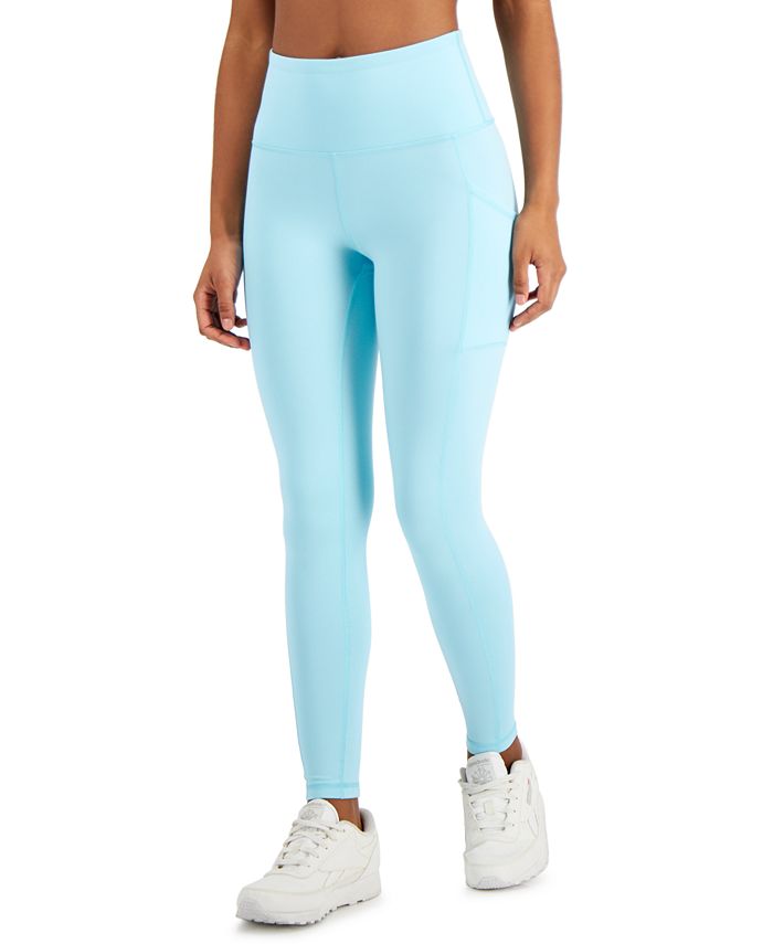 ID Ideology Women's High Waist Side Pocket 7/8 Length Leggings Blue Size Medium