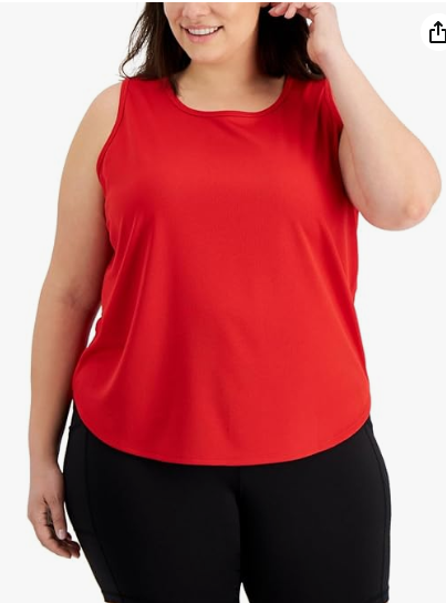 ID Ideology Women's Birdseye Mesh Tank Top Red Size 1X