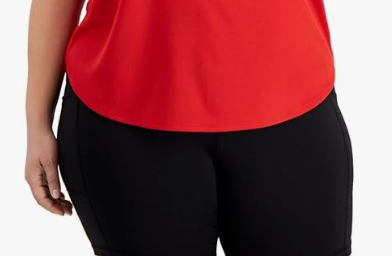 ID Ideology Women's Birdseye Mesh Tank Top Red Size 1X