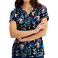 Karen Scott Women's Hatched Meadow Henley Top Black Size X-Large