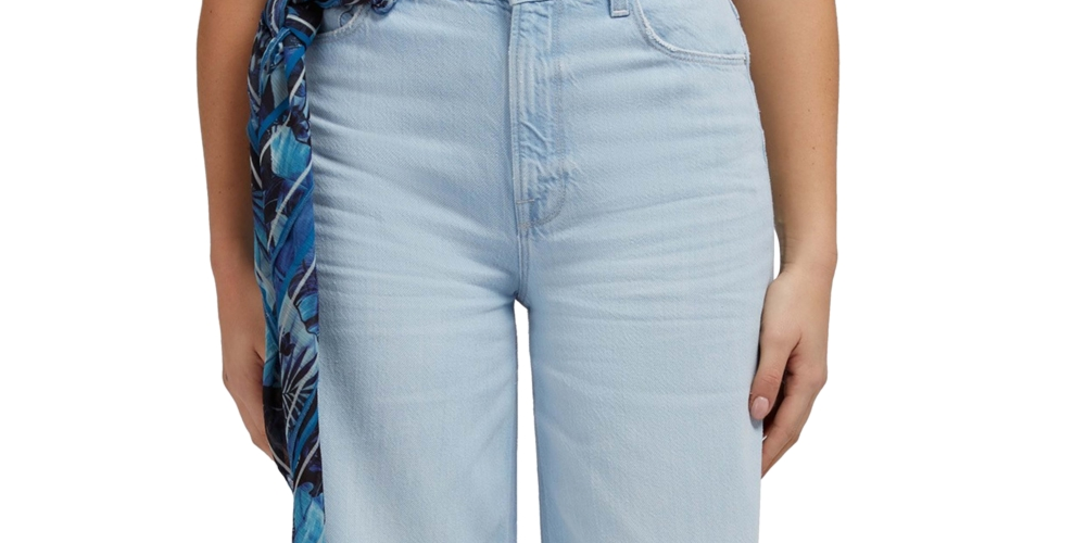 GUESS Women's Super High Wide Leg Jeans Blue Size 25X33