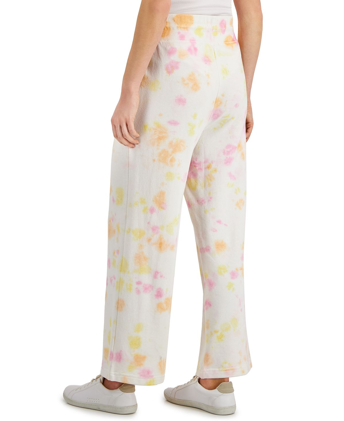 Style & Co Women's Tie-Dye Wide Leg Sweatpants White Size Large