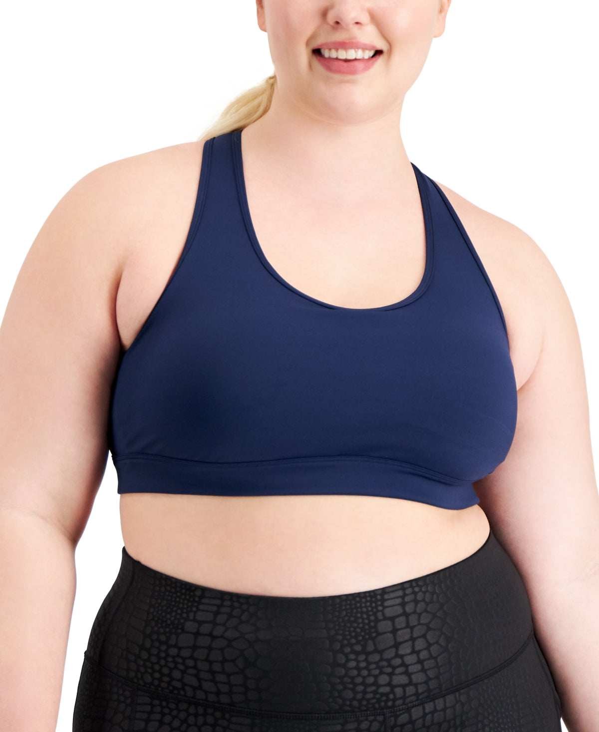 ID Ideology Women's Performance Plus Impact Sports Bra Blue Size 2X