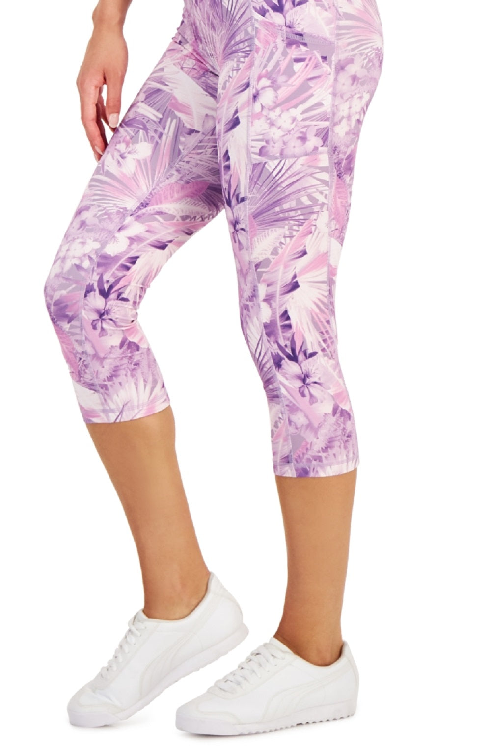 ID Ideology Women's Side Pocket Crop Leggings Purple Size Small