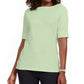 Karen Scott Women's Cotton Boat Neck Top Green Size X-Large