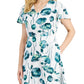 Alfani Women's Flutter Sleeve Printed Dress White Size 20W