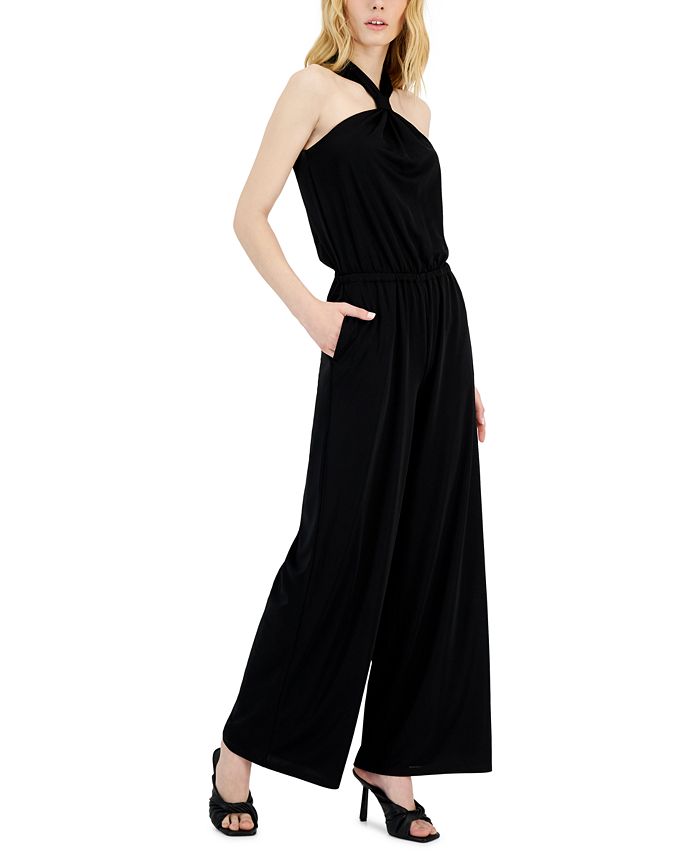 INC International Concepts Women's Halter Jumpsuit Black Size X-Large