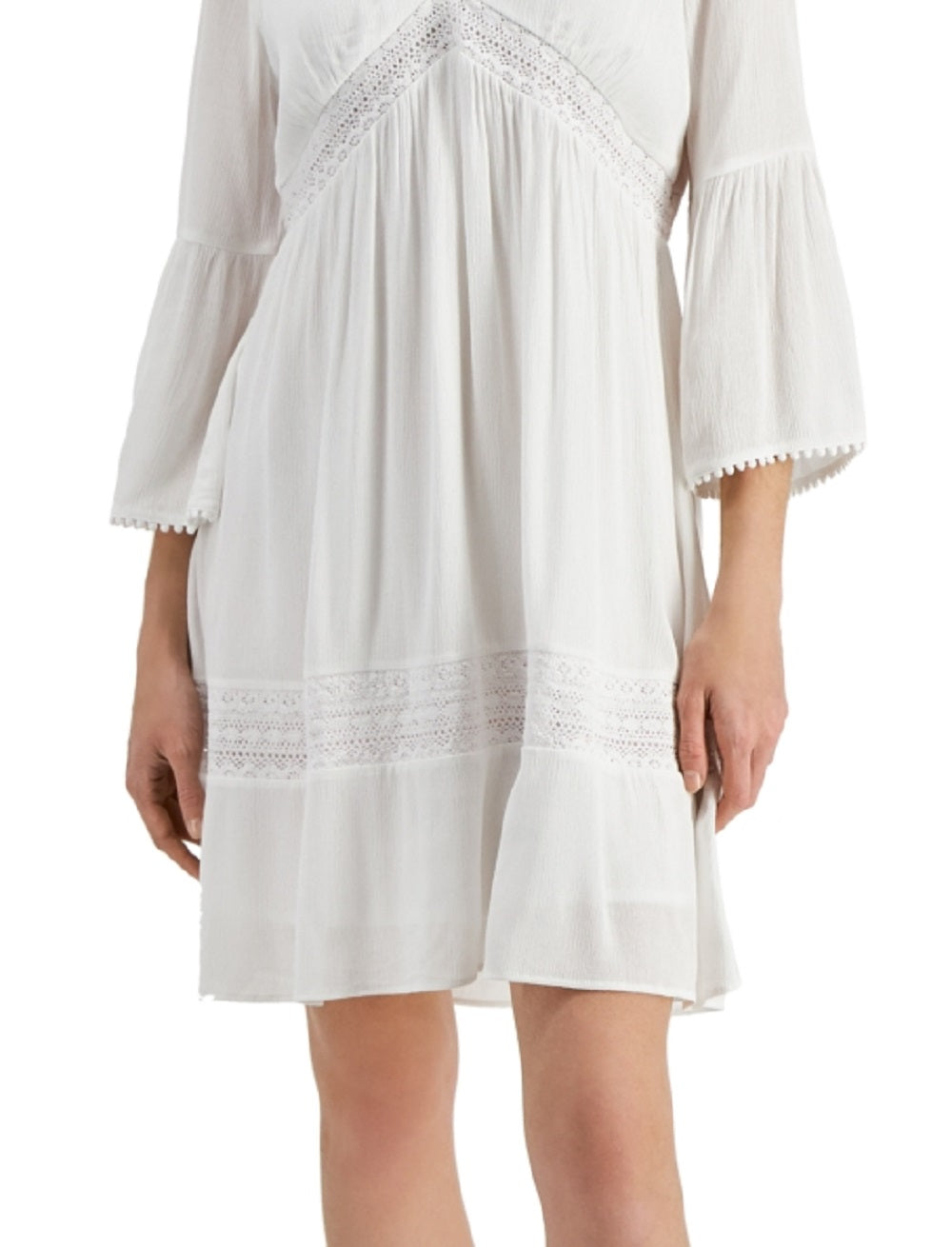 INC International Concepts Women's Crochet Trim Dress White Size X-Large
