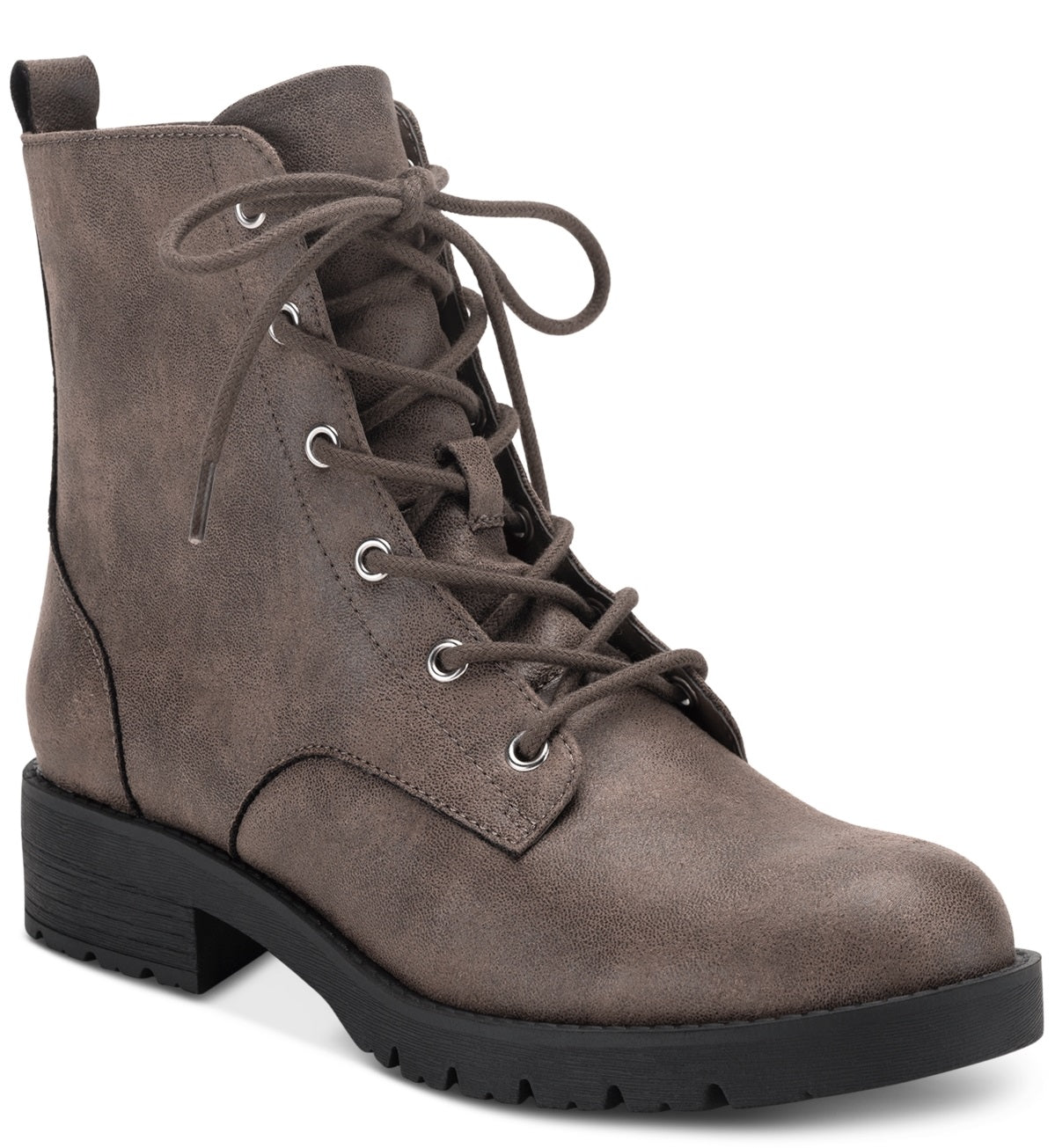 Sun + Stone Women's Frankiee Lace Up Lug Combat Booties Brown Size 6 M