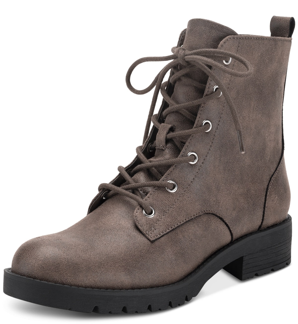 Sun + Stone Women's Frankiee Lace Up Lug Combat Booties Brown Size 6 M
