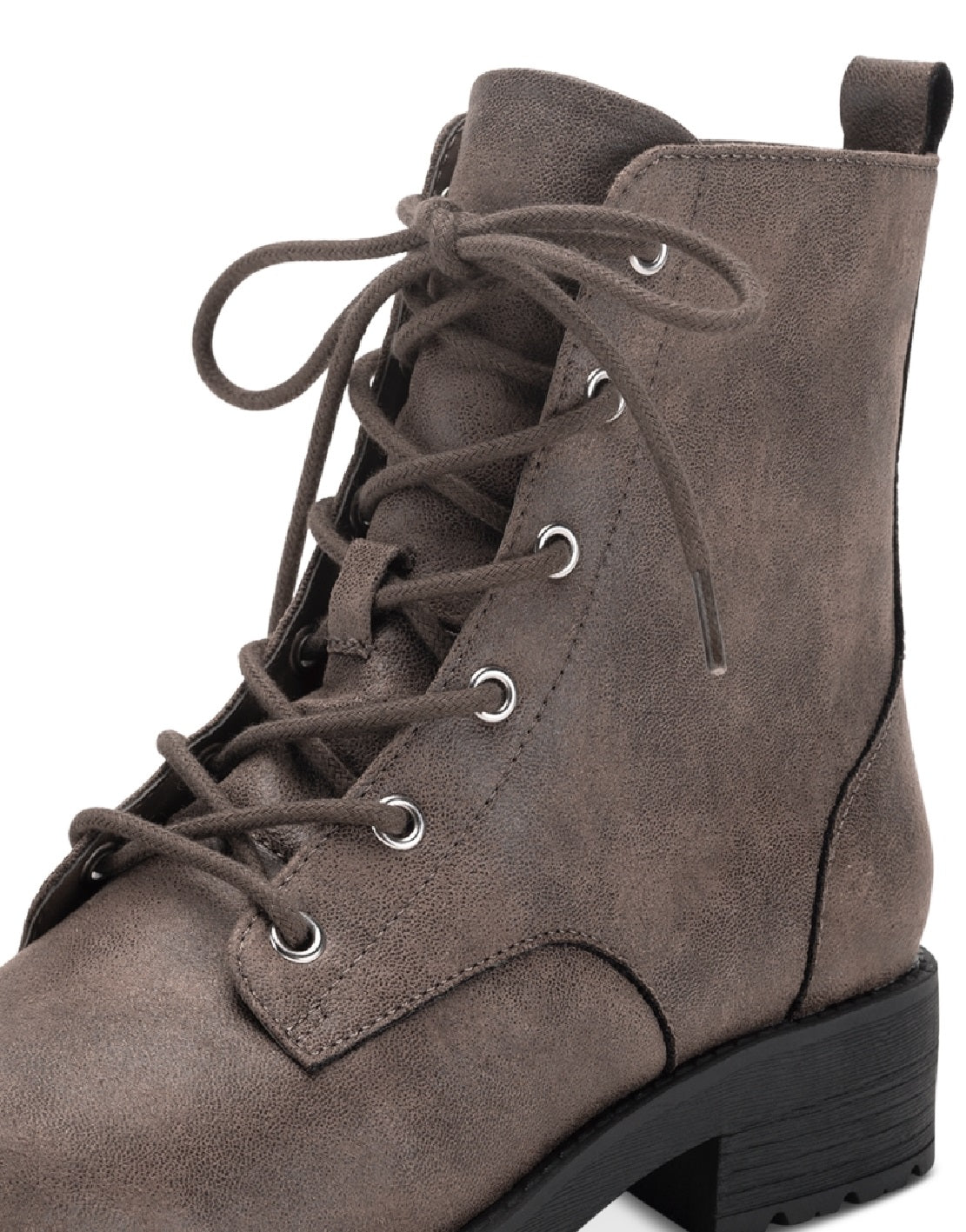 Sun + Stone Women's Frankiee Lace Up Lug Combat Booties Brown Size 6 M