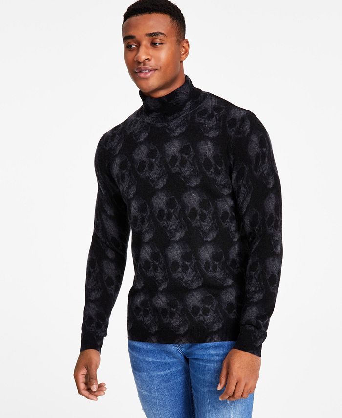 INC International Concepts Men's Billie Regular Fit Wool Turtleneck Sweater Black Size Small