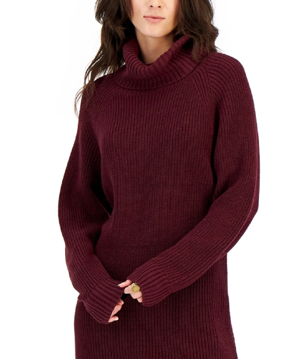 INC International Concepts Women's Turtleneck Sweater Dress Red Size Small