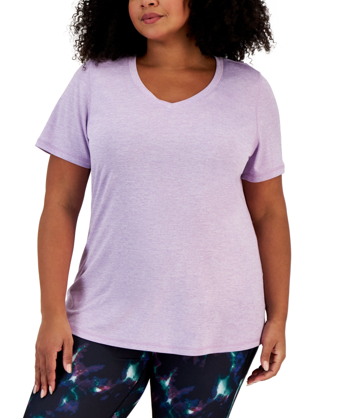 ID Ideology Women's Rapidry V Neck Performance T-Shirt Purple Size 2X