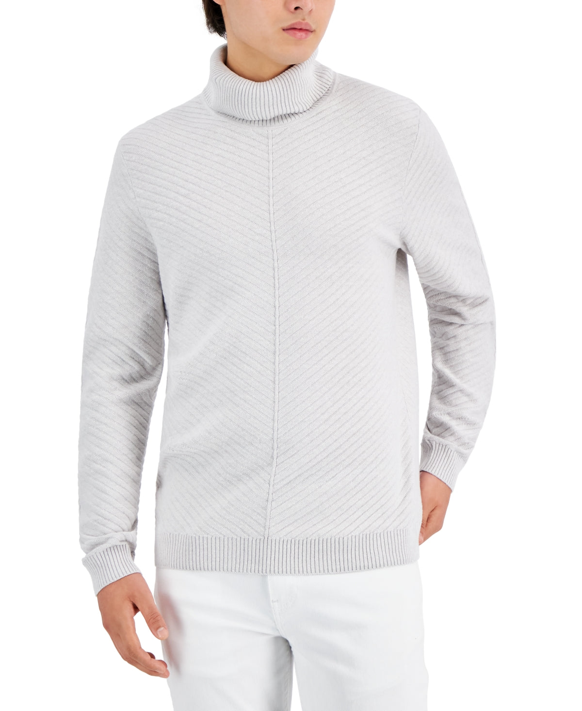 INC International Concepts Men's Axel Turtleneck Sweater Gray Size Large