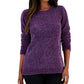 Karen Scott Women's Basic Chenille Sweater Purple Size Small