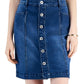 Style & Co Women's Button Fly Denim Skirt Blue Size 14