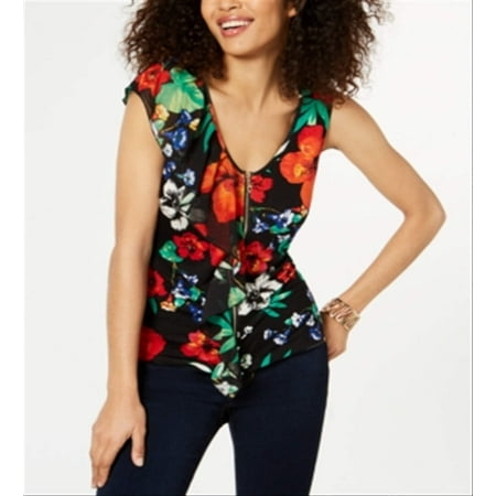 thalia-sodi-womens-printed-ruffle-blouse-black