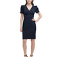 DKNY Women's Puff Sleeve Sheath Dress Blue Size 4