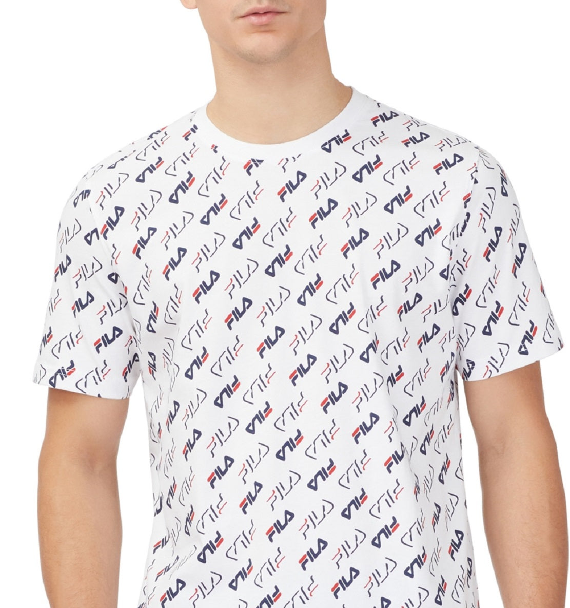 Fila Men's Dominik Logo Graphic T-Shirt White Size Medium