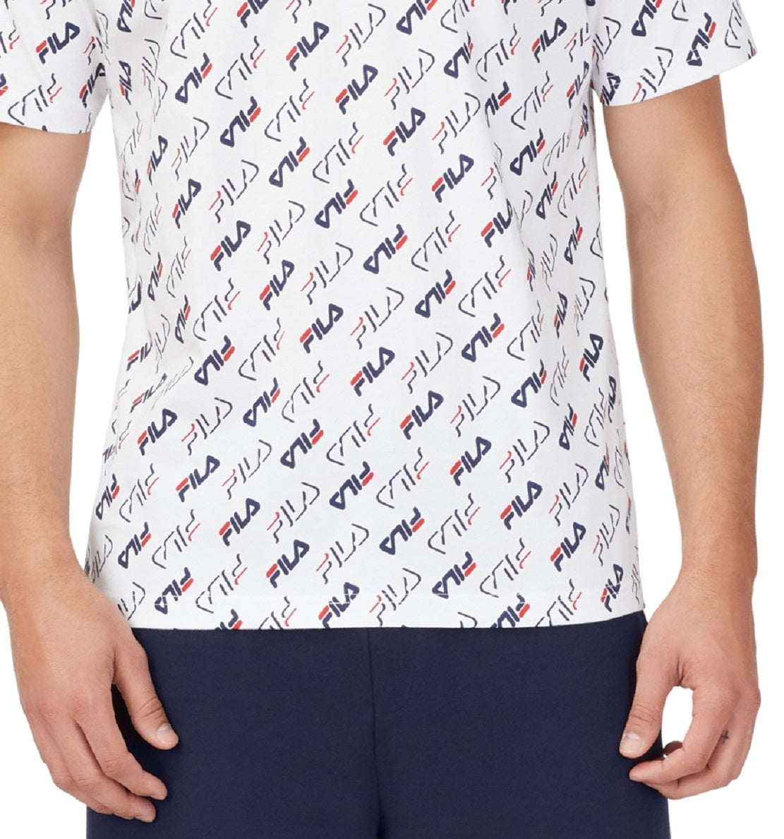 Fila Men's Dominik Logo Graphic T-Shirt White Size Medium