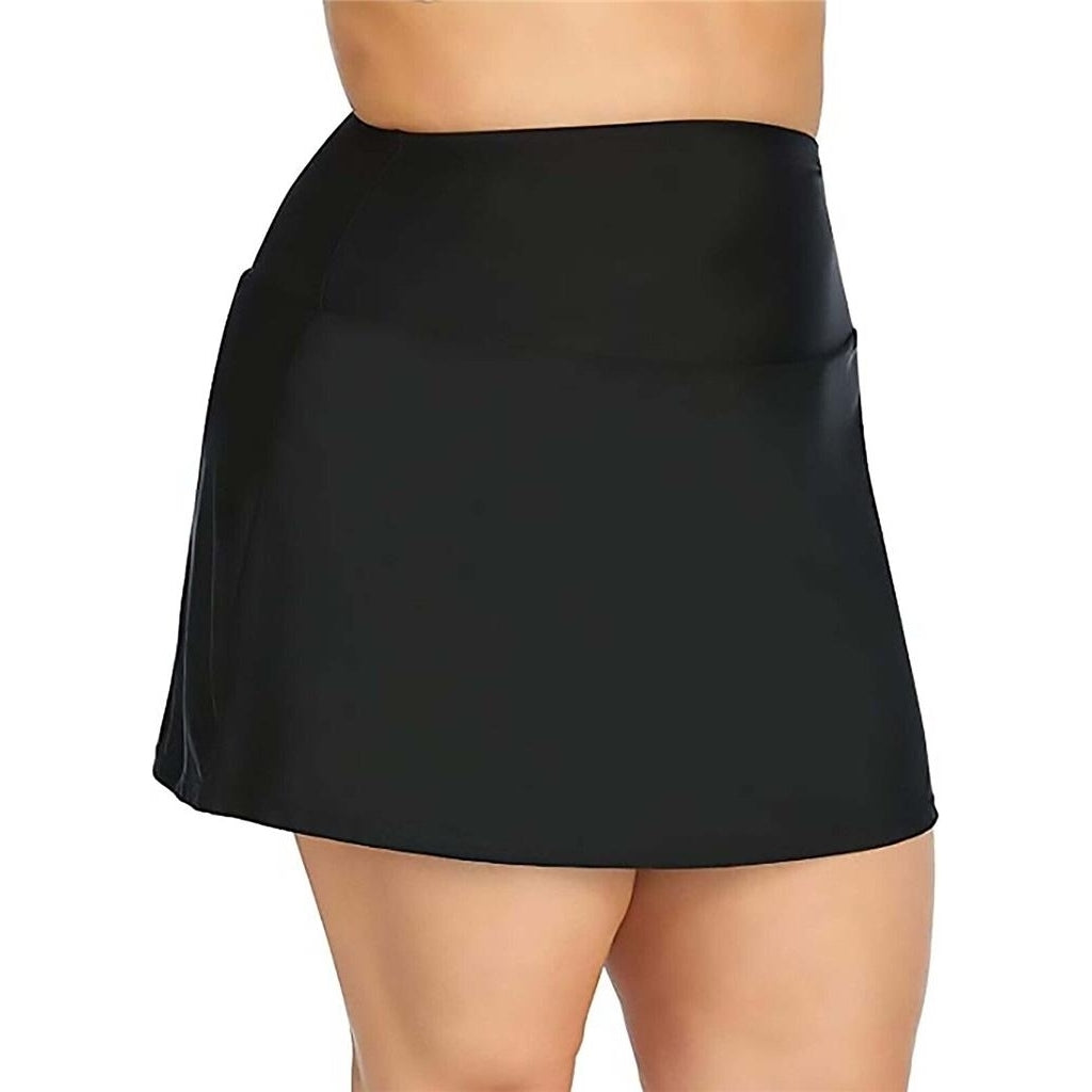 Island Escape Women's Tummy Control Swim Skirt Swimsuit Black Size 20W
