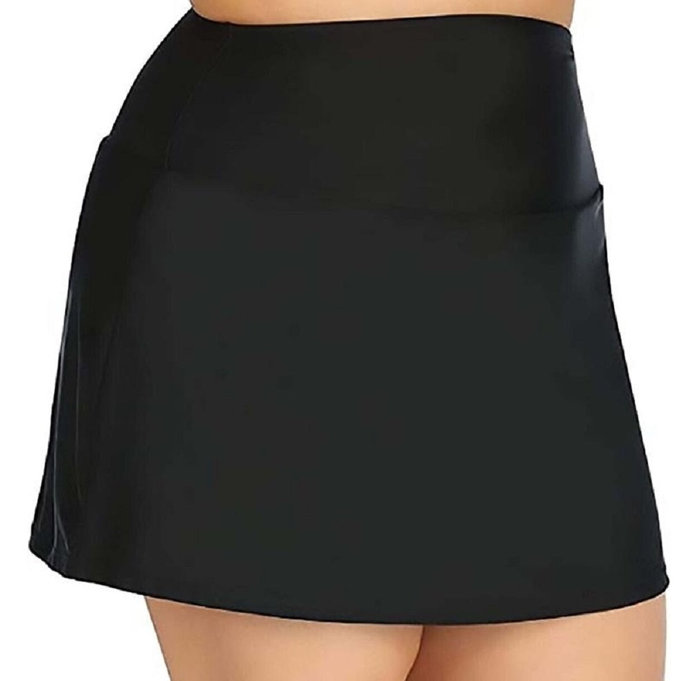 Island Escape Women's Tummy Control Swim Skirt Swimsuit Black Size 20W