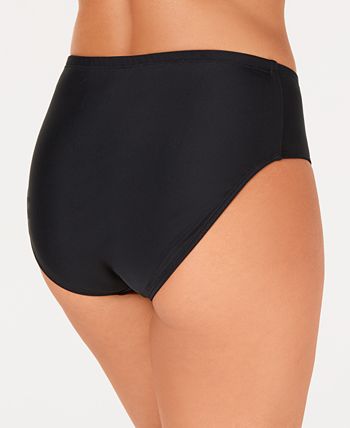 Island Escape Women's Bikini Bottoms Swimsuit Black Size 12