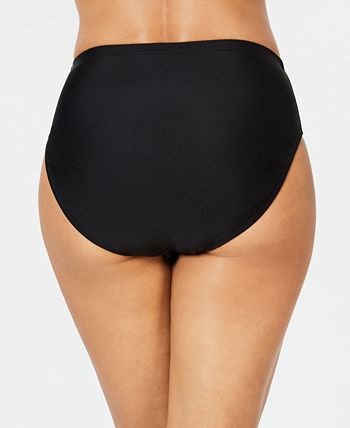 Island Escape Women's Bikini Bottoms Swimsuit Black Size 12