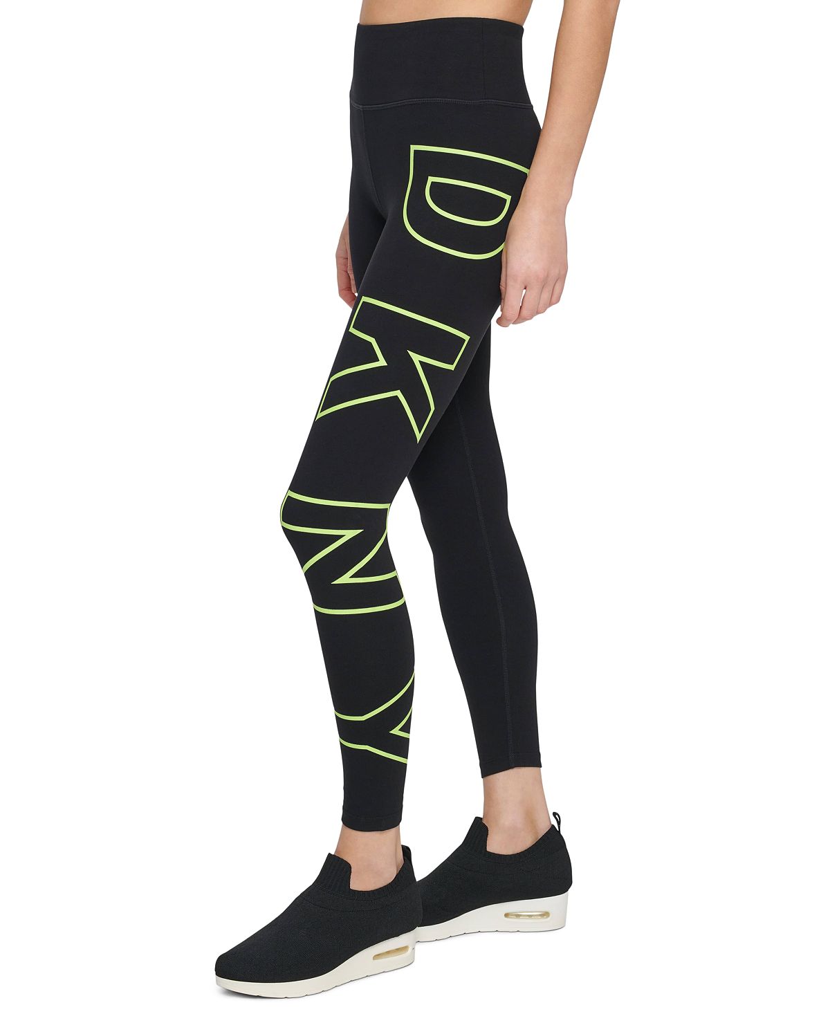 DKNY Women's High Waist Logo Leggings Yellow Size X-Small