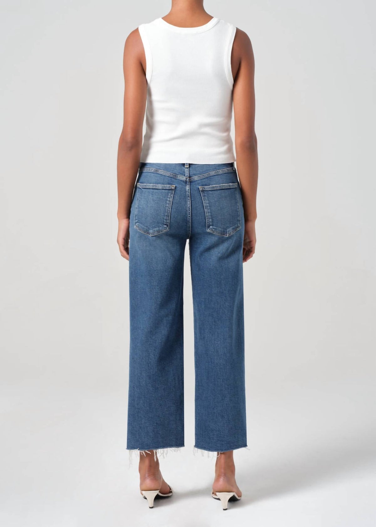Agolde - Ren Raw Hem High Waist Ankle Wide Leg Jeans