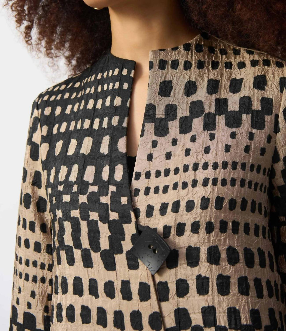 Joseph Ribkoff - Geometric Print Jacquard Trapeze Jacket