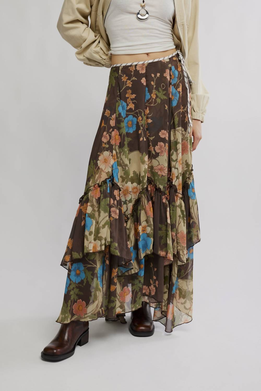 Free People - Palermo Villa Chiffon Maxi Skirt