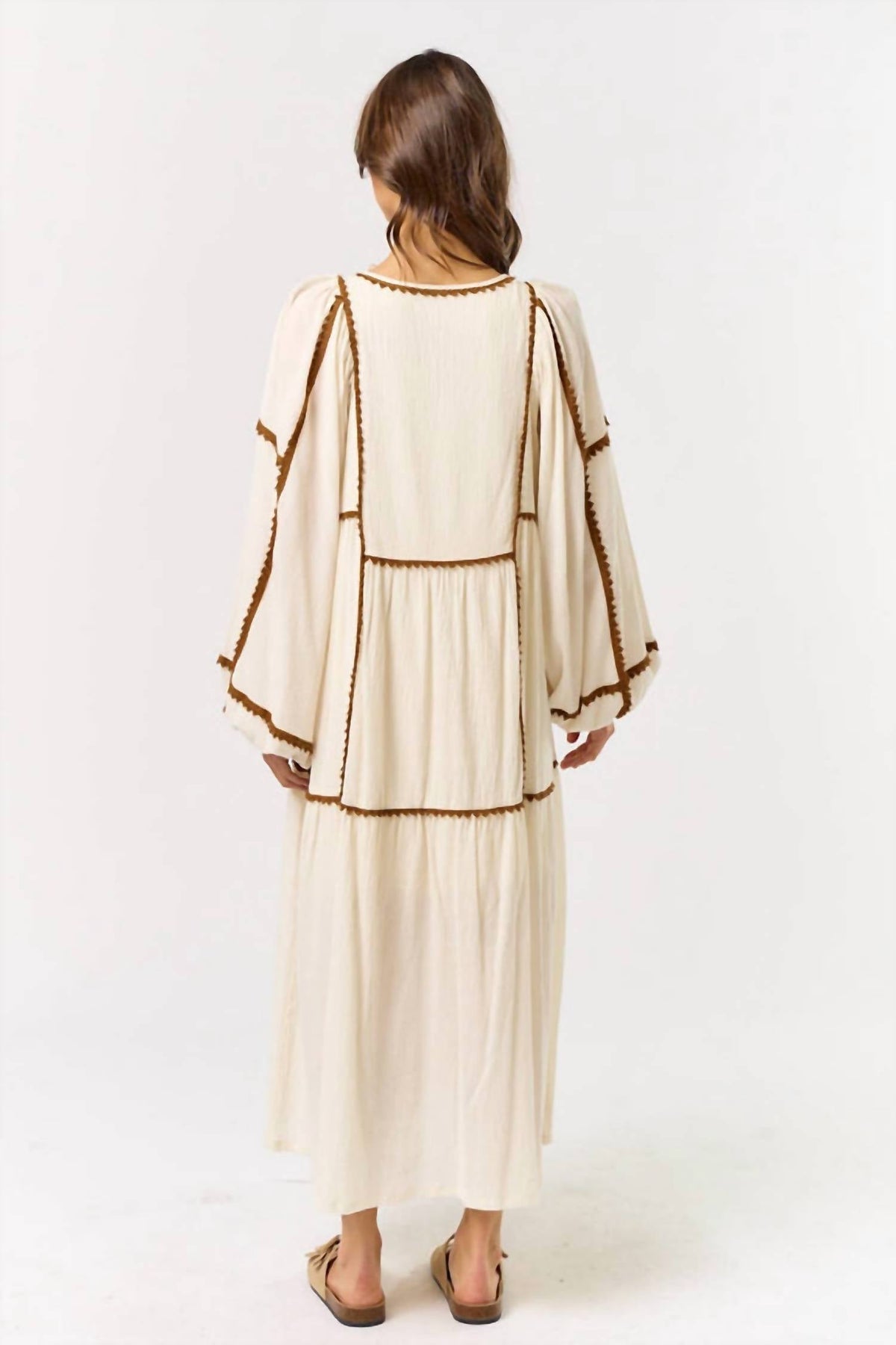 Lalavon - Scandi Style Embroidered Maxi Dress